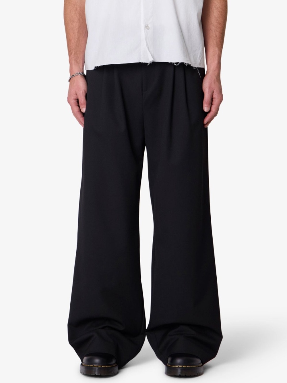 MNML Easy Pleated Trouser Pants - Black - Black / XL
